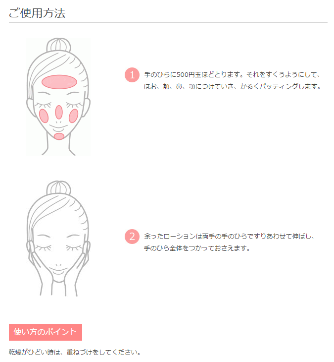コイーナ フェイスローション ご使用方法